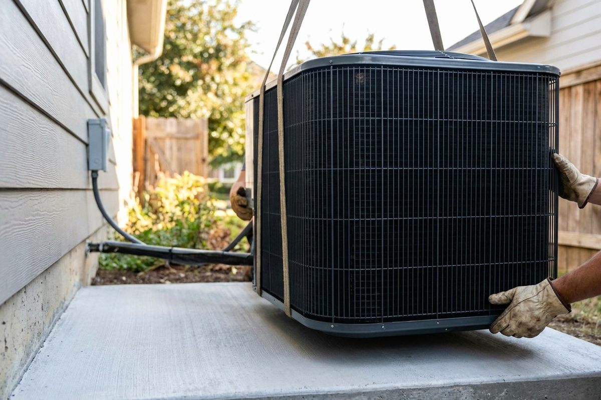 AC Installation technician at work