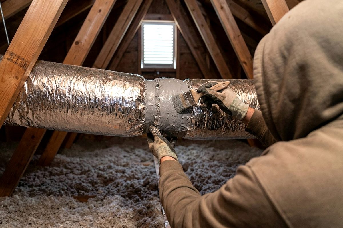 Ductwork Repair technician at work