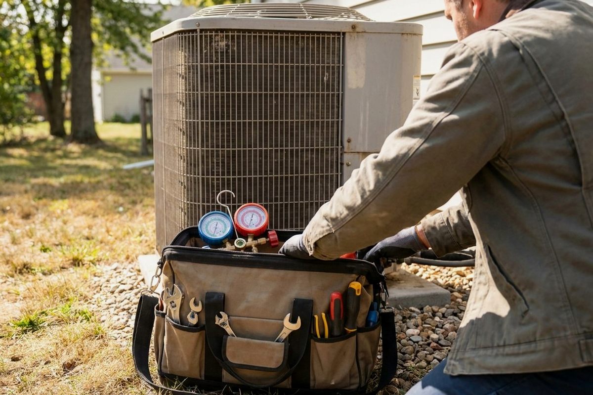 HVAC technician at work